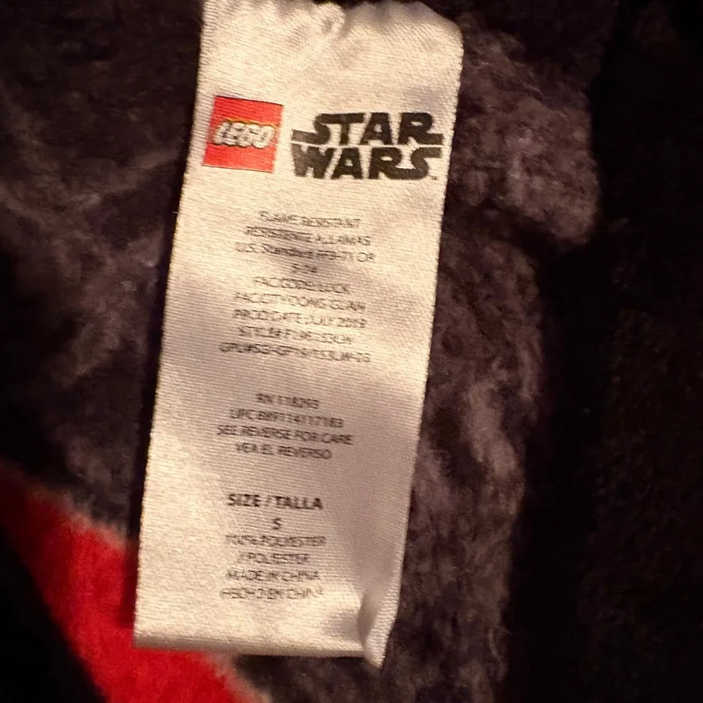 Lego Star Wars Boys Red Darth‎ Vader Fleece Bathrobe Robe Size S Small 6-7